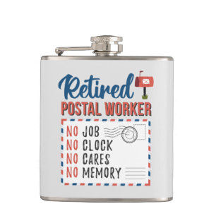 Retired Postal Worker Mailman Retirement Hip Flask