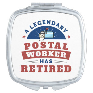 Retired Postal Worker Mailman Retirement Keepsake Compact Mirror