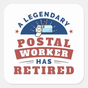 Retired Postal Worker Mailman Retirement Keepsake Square Sticker