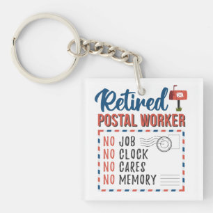 Retired Postal Worker Mailman Retirement Key Ring