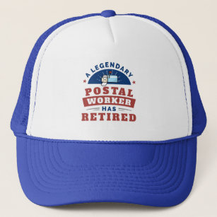 Retired Postal Worker Mailman Retirement Novelty Trucker Hat