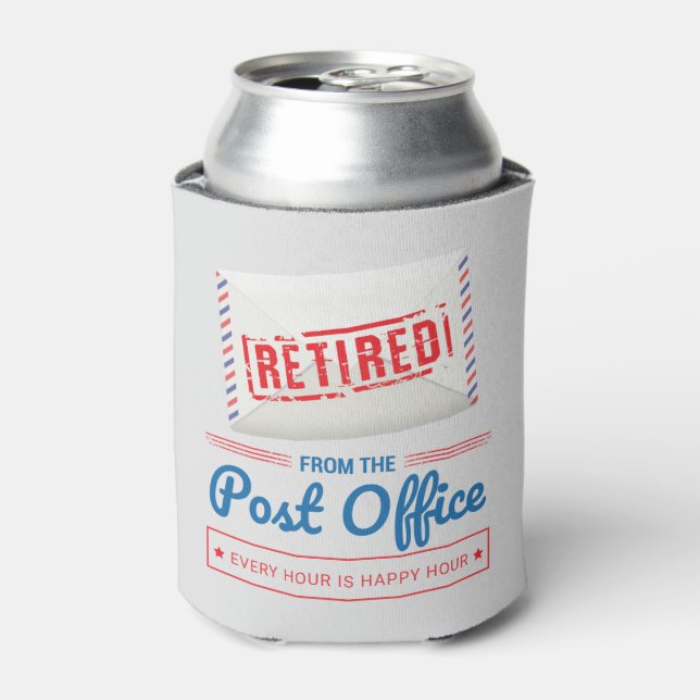 Retired Postal Worker Mailman Retirement Party Can Cooler (Can Front)