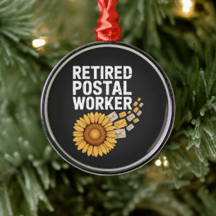 Retired Postal Worker Metal Tree Decoration