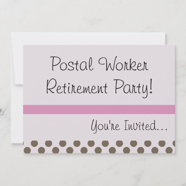 Retired Postal Worker Party Invitations USPS (Front)