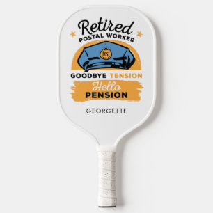 Retired Postal Worker Personalised Retirement Gag Pickleball Paddle