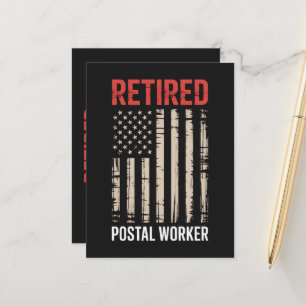 Retired Postal Worker Retirement Announcement Postcard