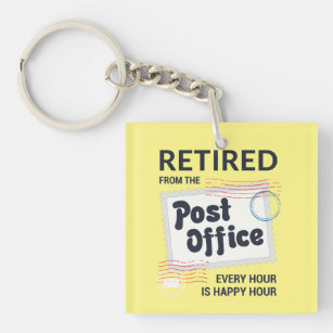 Retired Postal Worker Retirement Mailman Funny Key Ring