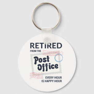 Retired Postal Worker Retirement Mailman Funny Key Ring