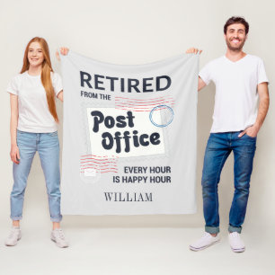Retired Postal Worker Retirement Mailman Grandad Fleece Blanket