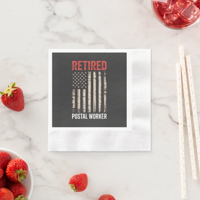 Retired Postal Worker Retirement Napkin (Insitu)