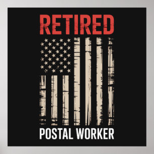 Retired Postal Worker Retirement Poster