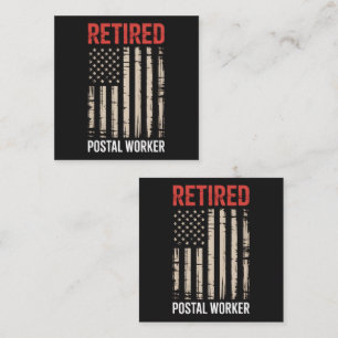 Retired Postal Worker Retirement Square Business Card