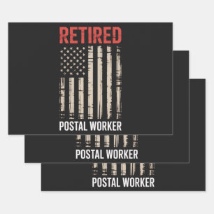 Retired Postal Worker Retirement Wrapping Paper Sheet
