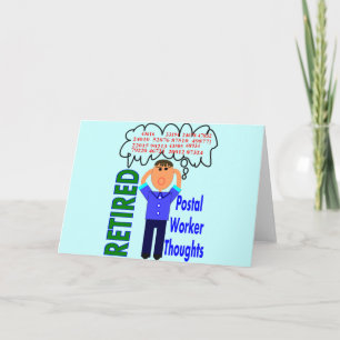 Retired Postal Worker "Thoughts" Funny Zip codes Card