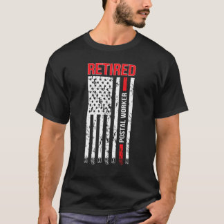 Retired Postal Worker Us Flag Mailman Retirement 2 T-Shirt