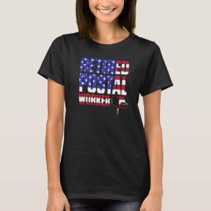 Retired Postal Worker Us Flag Mailman Retirement T-Shirt