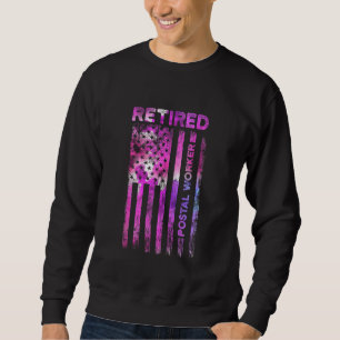 Retired Postal Worker Us Flags Mailman Retirement Sweatshirt