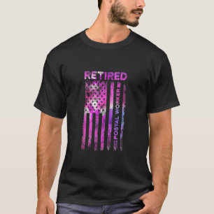 Retired Postal Worker Us Flags Mailman Retirement T-Shirt
