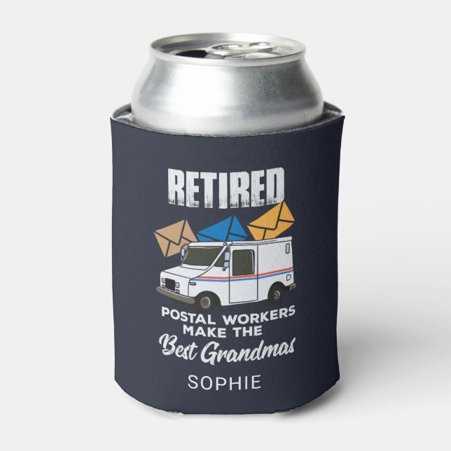 Retired Postal Workers Make Best Grandmas Custom Can Cooler (Can Front)