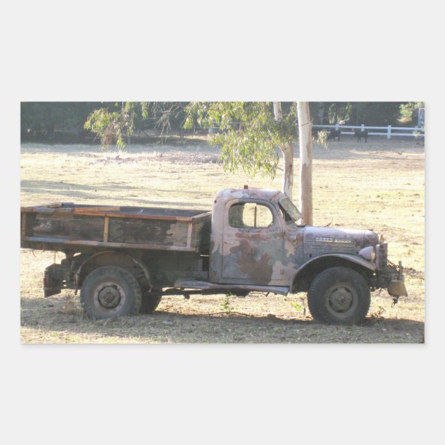 Retired Power Wagon, old pickup truck Rectangular Sticker (Front)