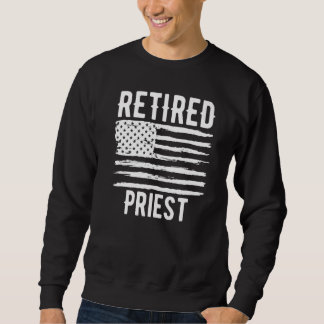 Retired Priest Profession American Flag Premium Sweatshirt