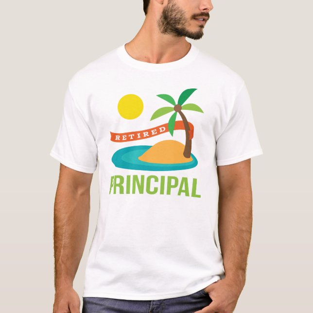 Retired Principal Beach T-Shirt (Front)