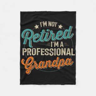 Retired Professional Grandpa Fathers Day Birthday  Fleece Blanket