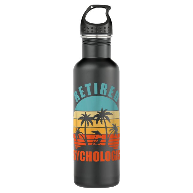  Retired Psychologist, Funny Psychology, Happy Ret 710 Ml Water Bottle (Front)