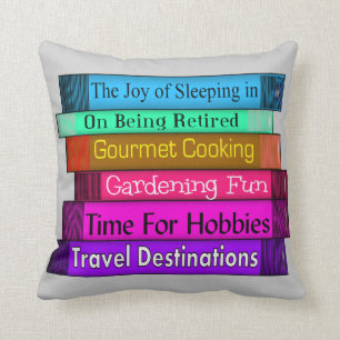 Retired Readers Stack of Books Pillow