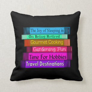 Retired Readers Stack of Books Pillow II