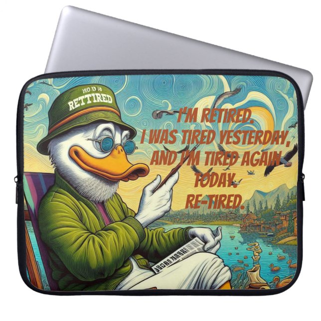Retired & Relaxed Laptop Sleeve (Front)