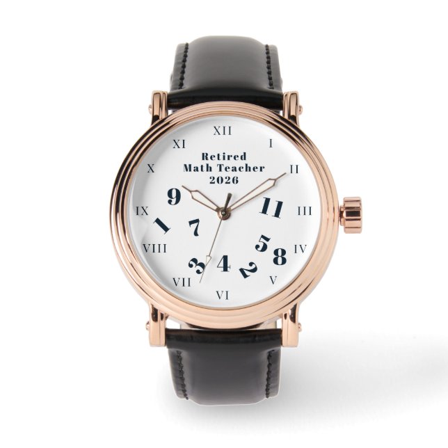 Retired Retirement Math Teacher Numbers Watch (Front)