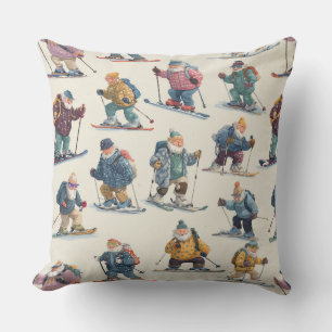 Retired Santa Claus North Pole Ski Club Cushion