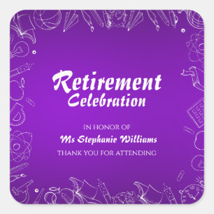 Retired Schoolteacher Celebration Party  Square Sticker
