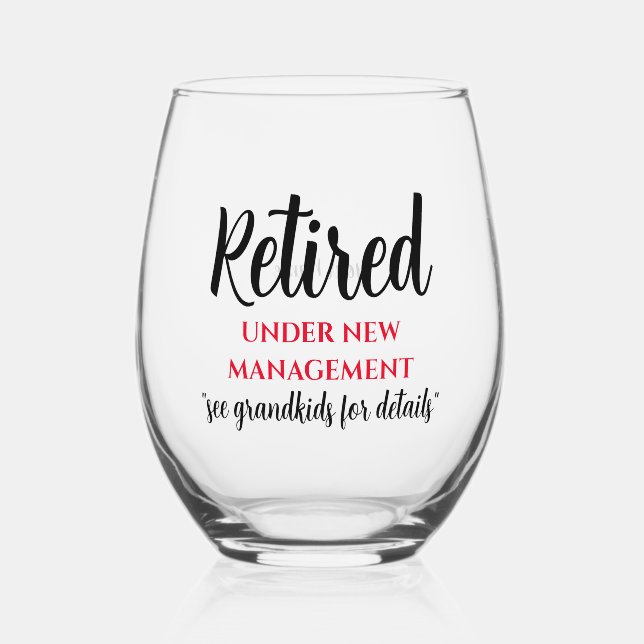 Retired, See Grandkids For Details Stemless Glass (Front)
