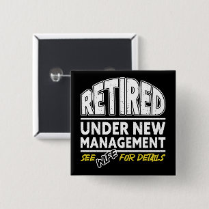 Retired See Wife For Details Retirement Vintage 15 Cm Square Badge
