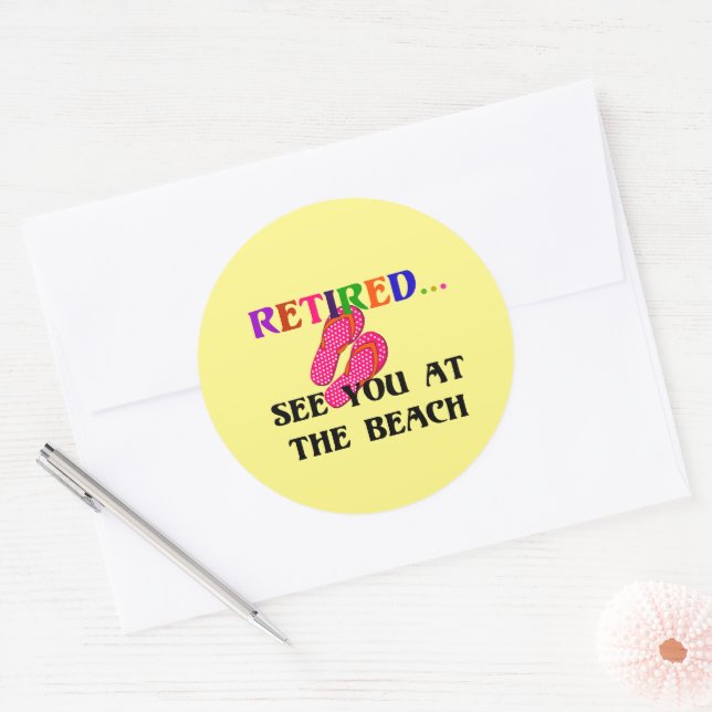 Retired - See You at the Beach Classic Round Sticker (Envelope)