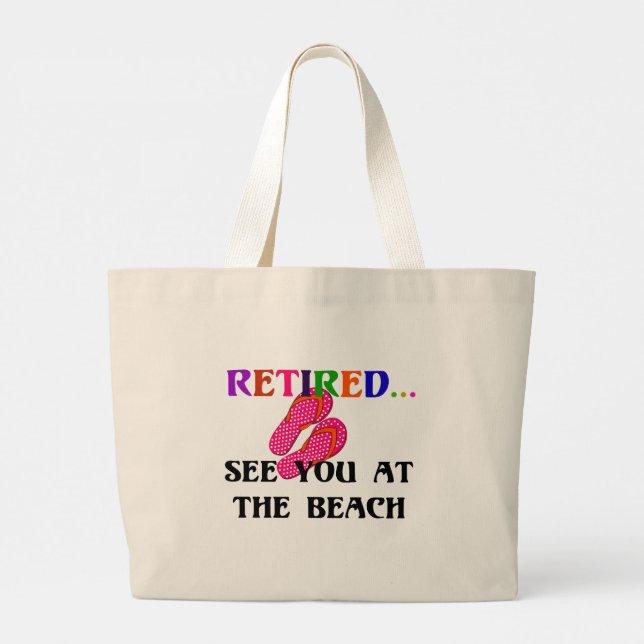 Retired - See You at the Beach Large Tote Bag (Back)