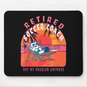 Retired Soccer Coach Vintage Retirement T Shirt Mouse Mat