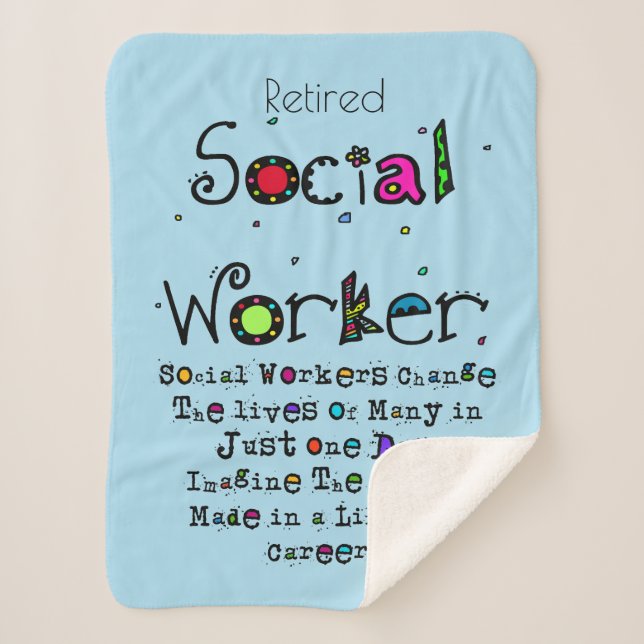 Retired Social Worker Quote  Sherpa Blanket (Front)