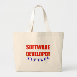 RETIRED SOFTWARE DEVELOPER LARGE TOTE BAG