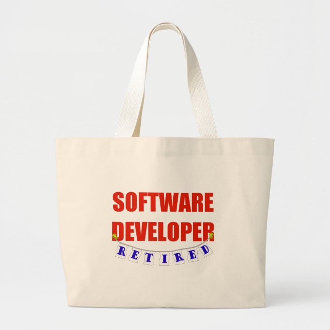 RETIRED SOFTWARE DEVELOPER LARGE TOTE BAG (Front)