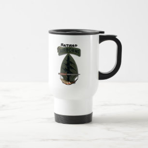 Retired special forces green berets patch travel mug