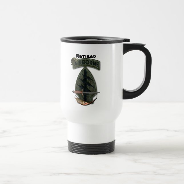 Retired special forces green berets patch travel mug (Right)