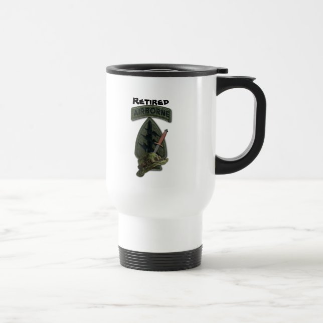 Retired special forces green berets patch travel mug (Right)