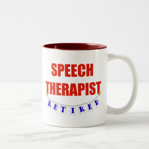 RETIRED SPEECH THERAPIST Two-Tone COFFEE MUG