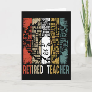 Retired Teacher Afro African American Black Histor Card