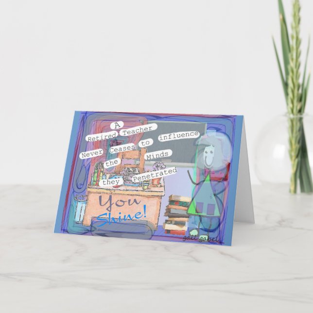 Retired Teacher Art Gifts Card (Front)