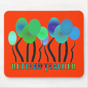 Retired Teacher Artsy Trees Gifts Mouse Mat
