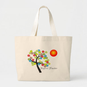 Retired Teacher Artsy Trees Tote Bag